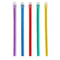 Plasdent Tropical Saliva Ejectors, 5 Translucent  Multi-Colored Tubing, 100pcs/bag, Disposable.